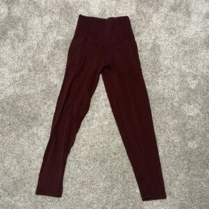 Aerie High-Waisted Burgundy Leggings